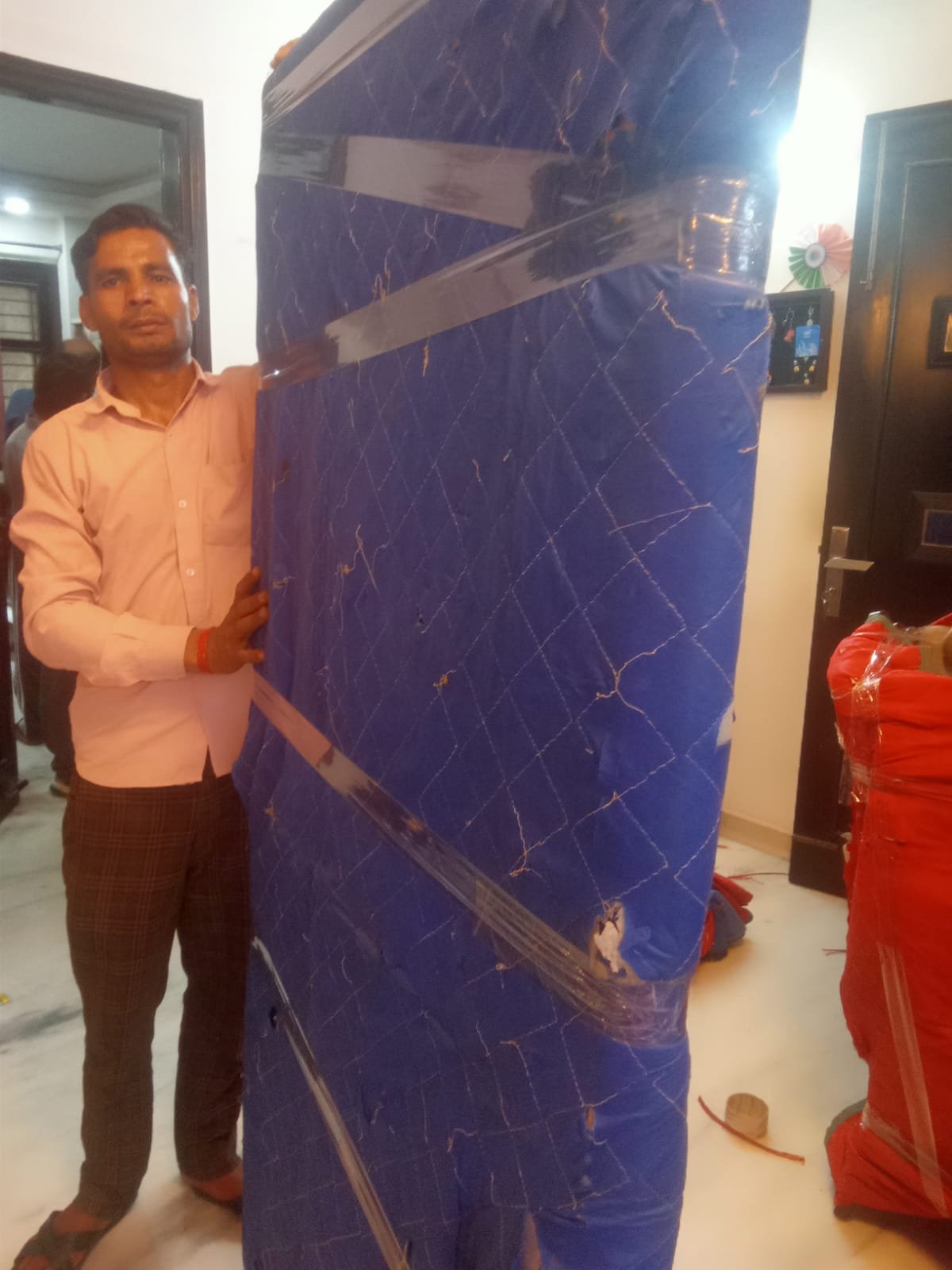 Careful wrapping of items before transit